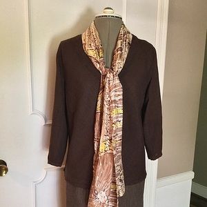 Silk scarf..browns, tan, yellow